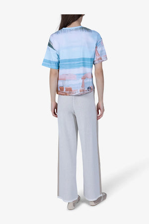 T-Shirt aus Baumwolle mit Beach-Print 05