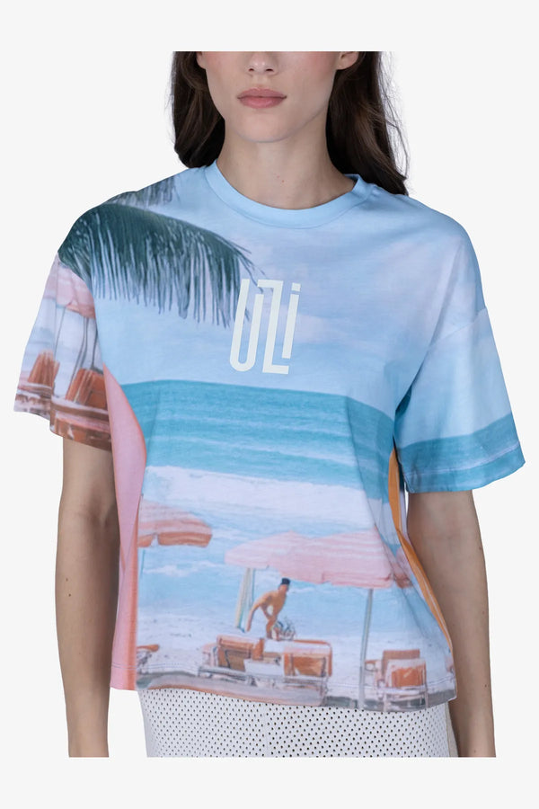 T-Shirt aus Baumwolle mit Beach-Print 06