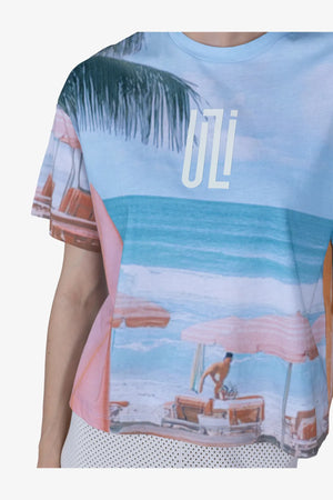 T-Shirt aus Baumwolle mit Beach-Print 07