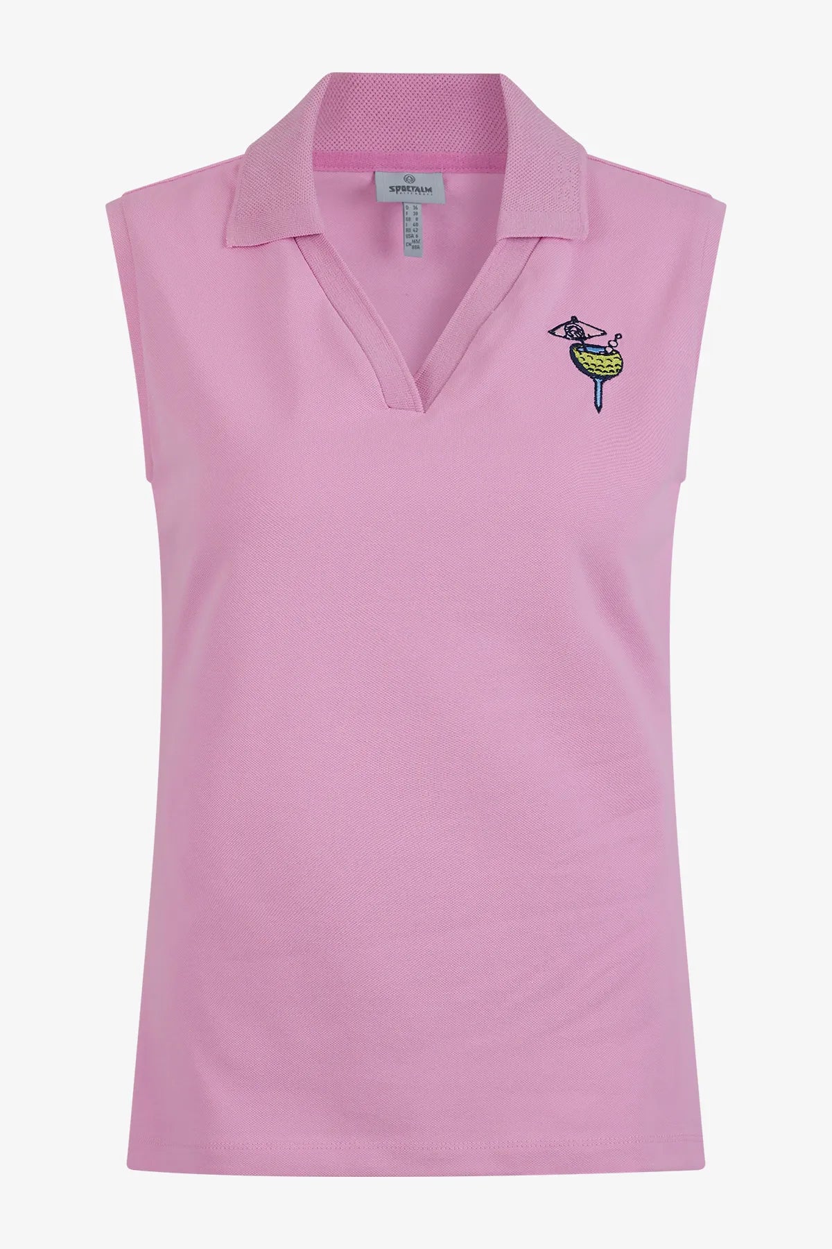 Ärmelloses Baumwoll-Polo-Shirt mit Print 01