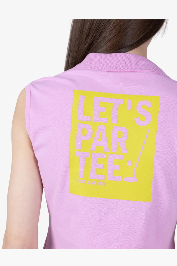Ärmelloses Baumwoll-Polo-Shirt mit Print 07