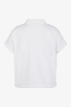 Cropped Baumwoll-Polo-Shirt mit Streifen 02