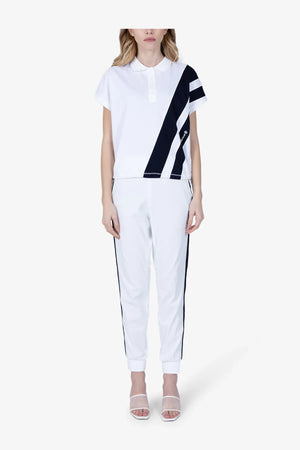 Cropped Baumwoll-Polo-Shirt mit Streifen 03