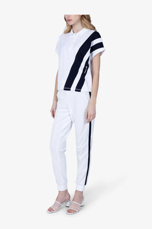 Cropped Baumwoll-Polo-Shirt mit Streifen 04