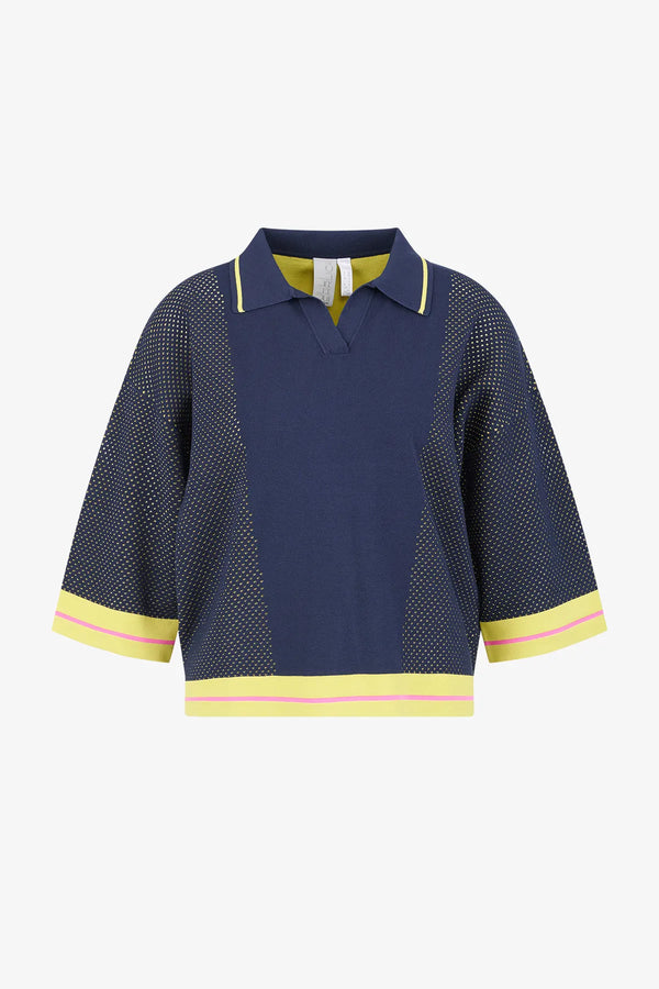Lässiges Polo-Shirt aus Netzstrick 01