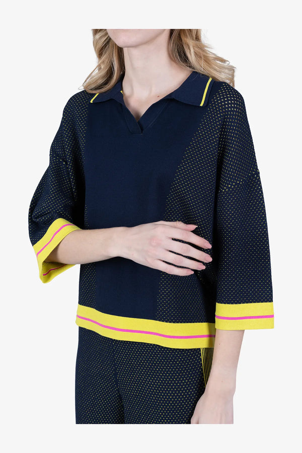 Lässiges Polo-Shirt aus Netzstrick 07