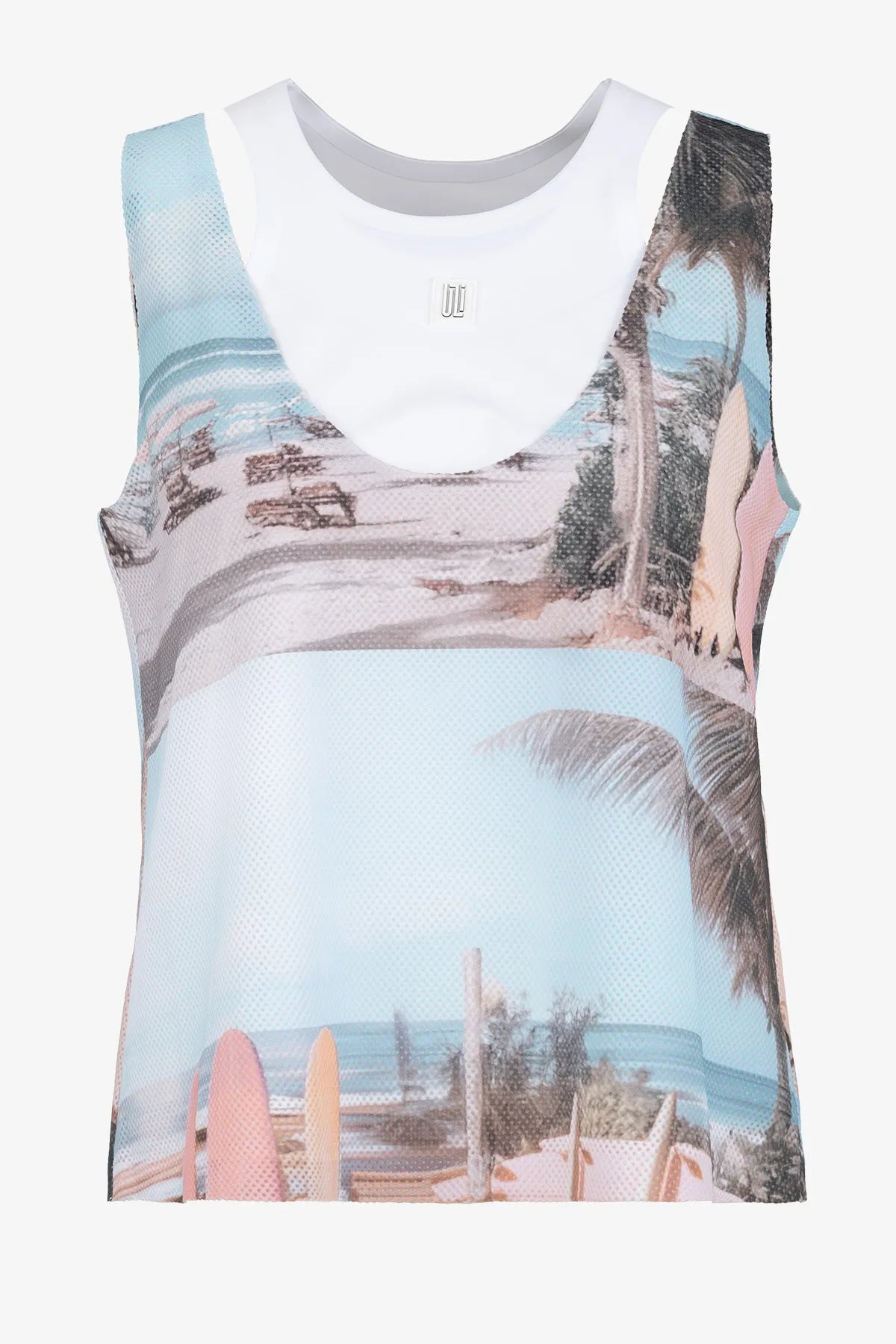 Sommerliches Print-Top aus Mesh 01