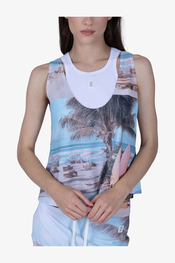 Sommerliches Print-Top aus Mesh 06
