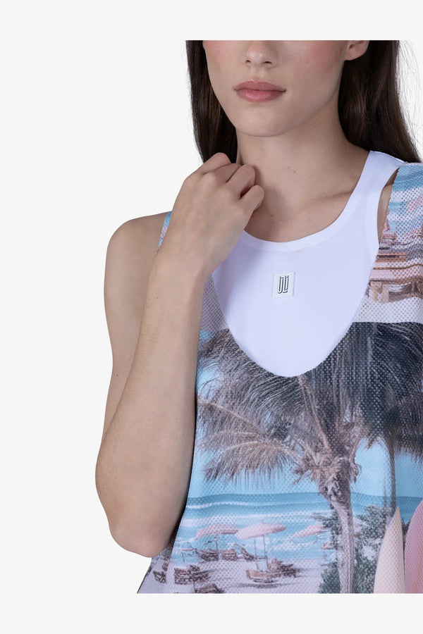 Sommerliches Print-Top aus Mesh 07