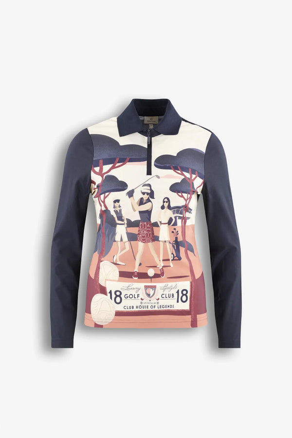 Langarm-Polo mit Frontprint 01
