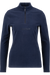 Dunkelblauer Pullover mit Stehkragen und kurzem Reißverschluss.