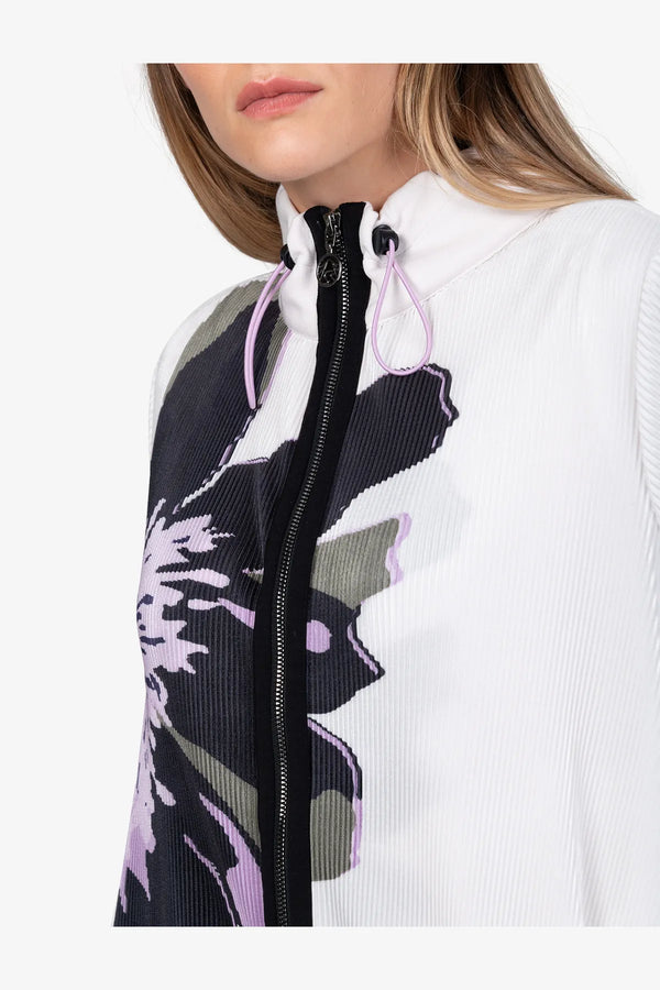 Sweat-Jacke mit floralem Print 06