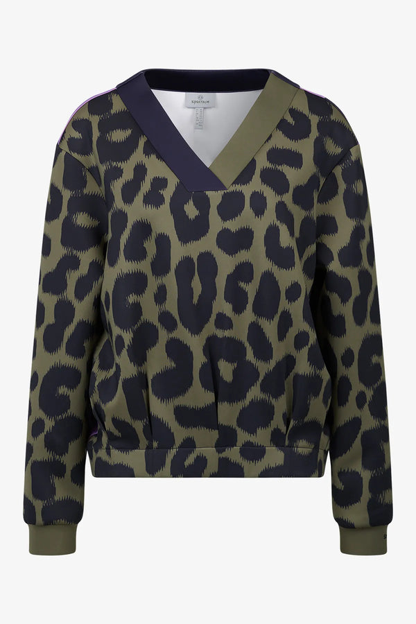 Sweater mit Leo-Print 01
