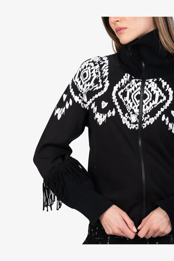 Sweatjacke mit Norweger-Print 06