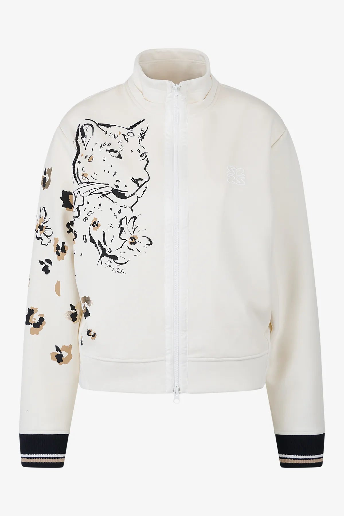 Sweat-Jacke mit asymmetrischem Print 01