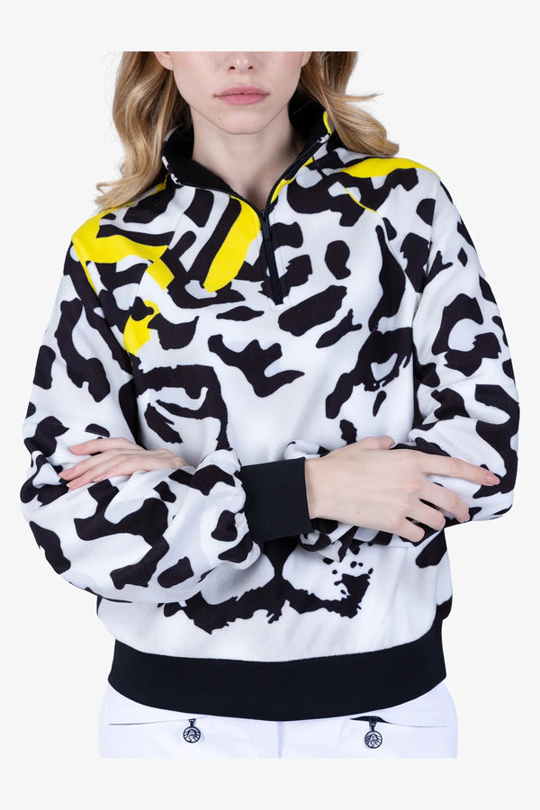 Fleece-Pullover mit Allover-Print 06