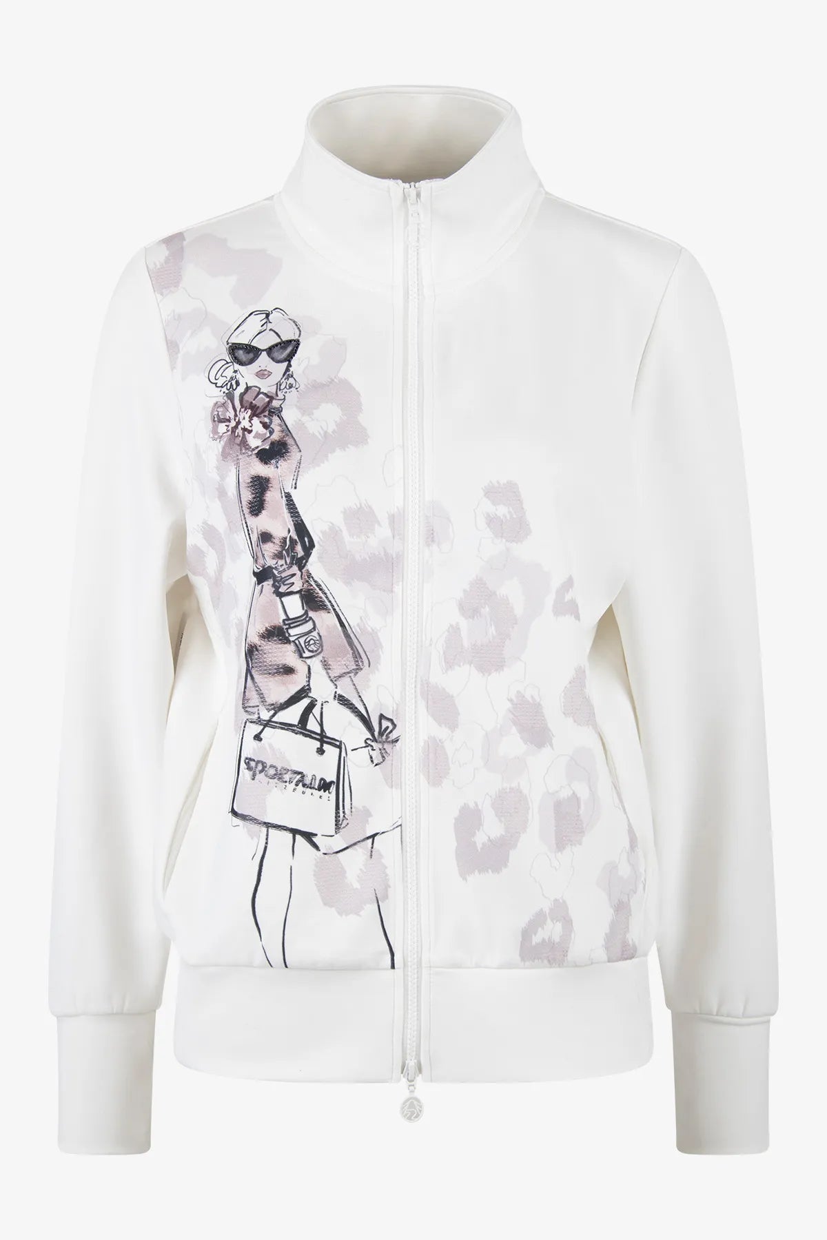 Baumwoll-Sweat-Jacke mit Print 01