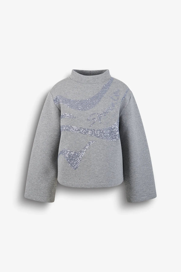 Sweatshirt mit Paillettenstickerei 01