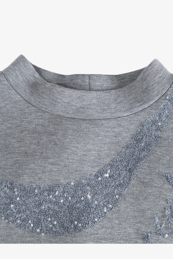Sweatshirt mit Paillettenstickerei 06