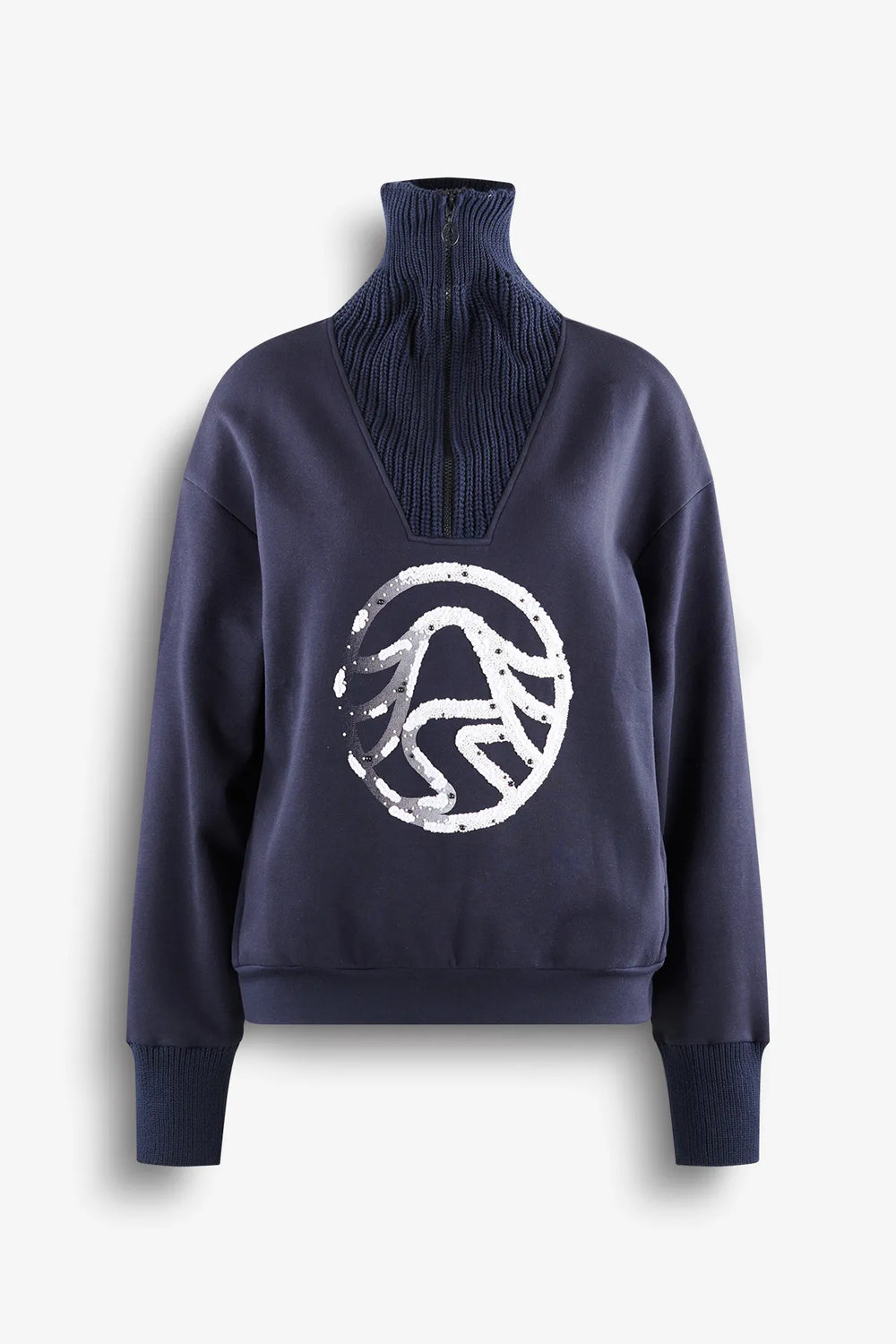 Sweatshirt mit Strickkragen 01