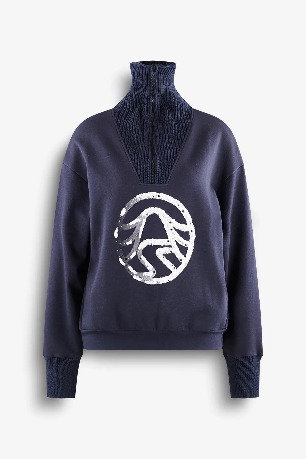Sweatshirt mit Strickkragen 01