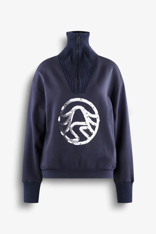 Sweatshirt mit Strickkragen 01