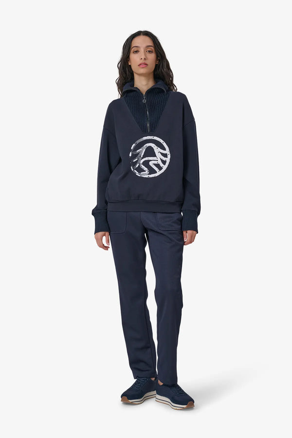Sweatshirt mit Strickkragen 03