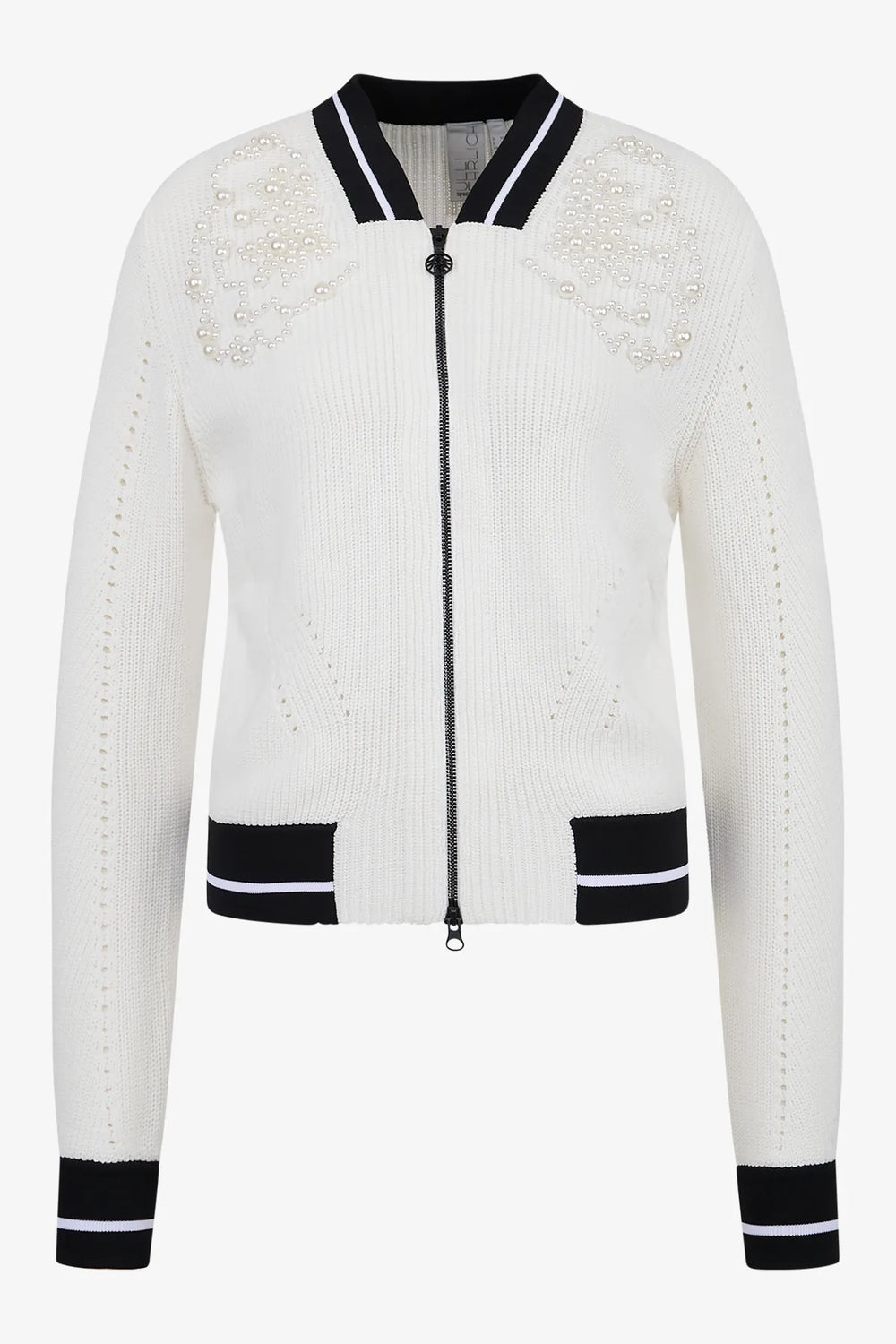 Strickjacke mit College-Kragen 01