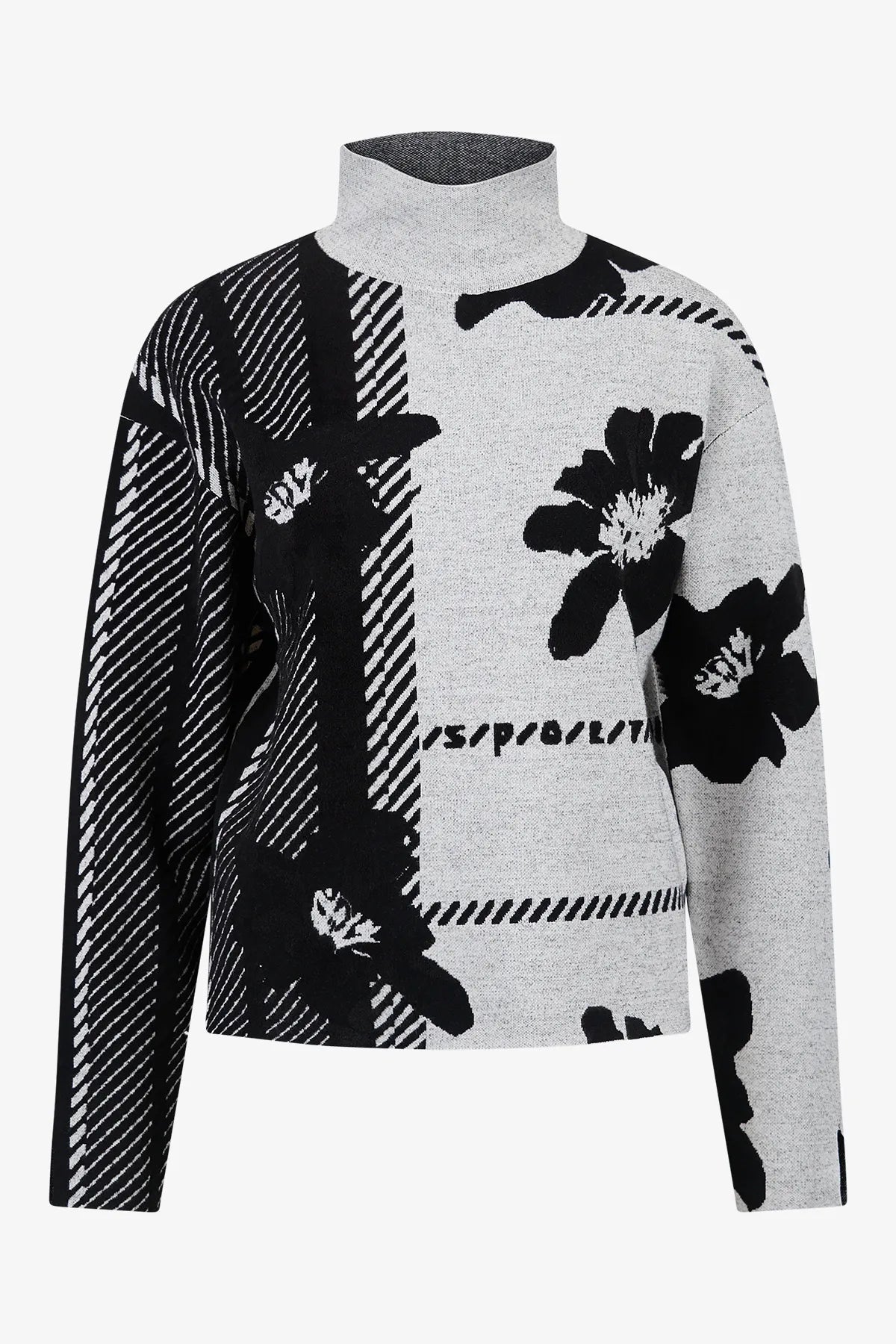 Pullover aus abstrahiertem Karo-Jacquard 01