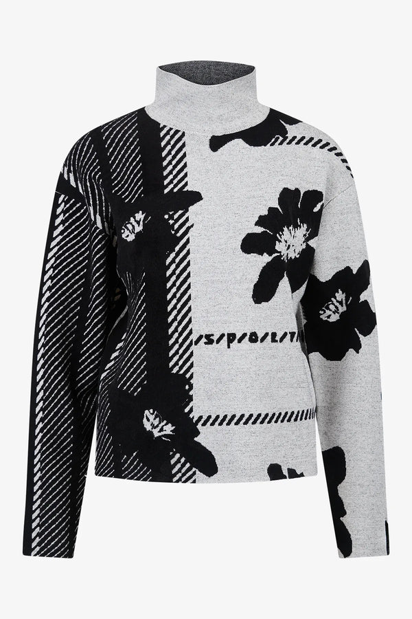Pullover aus abstrahiertem Karo-Jacquard 01