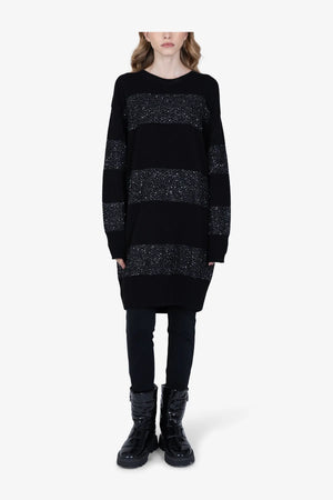 Long-Pullover mit Pailletten-Strick 03