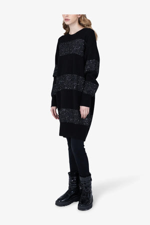 Long-Pullover mit Pailletten-Strick 04