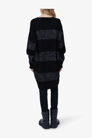 Long-Pullover mit Pailletten-Strick 05