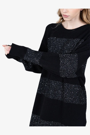Long-Pullover mit Pailletten-Strick 07