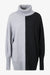 Zweifarbiger Long-Pullover 01