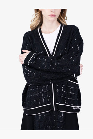 Fancy Woll-Strick-Jacke mit Lurex-Garn 06