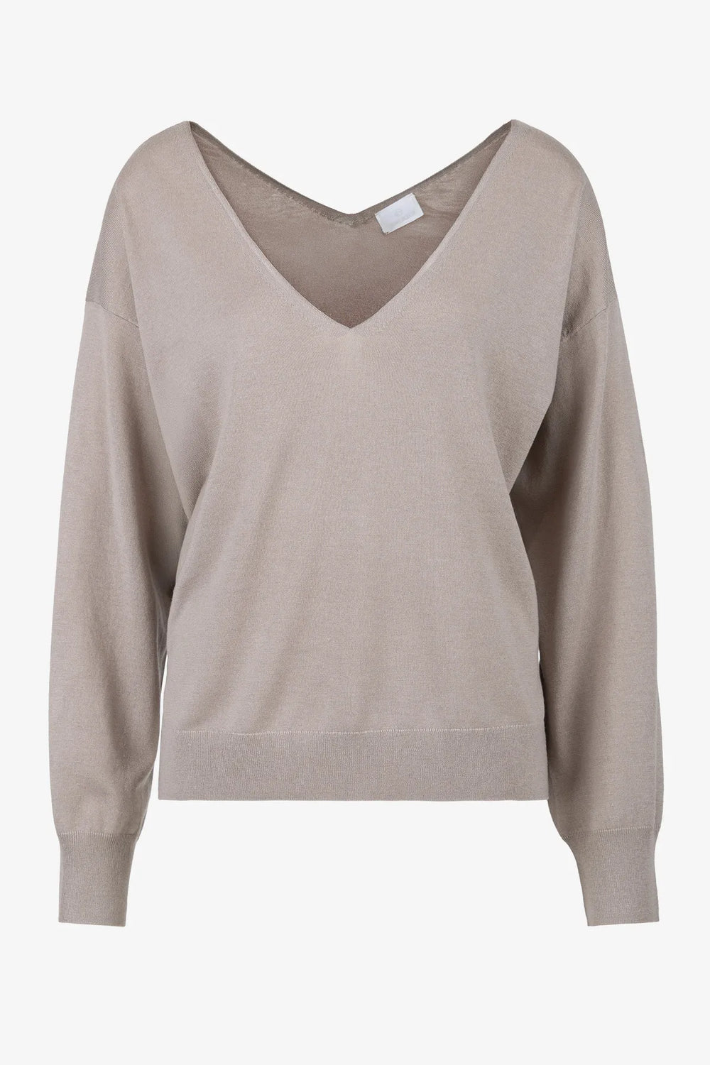 Einfarbiger Merino-Seiden-Kaschmir-Pulli 01