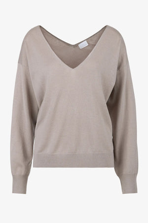 Einfarbiger Merino-Seiden-Kaschmir-Pulli 01