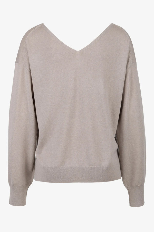 Einfarbiger Merino-Seiden-Kaschmir-Pulli 02
