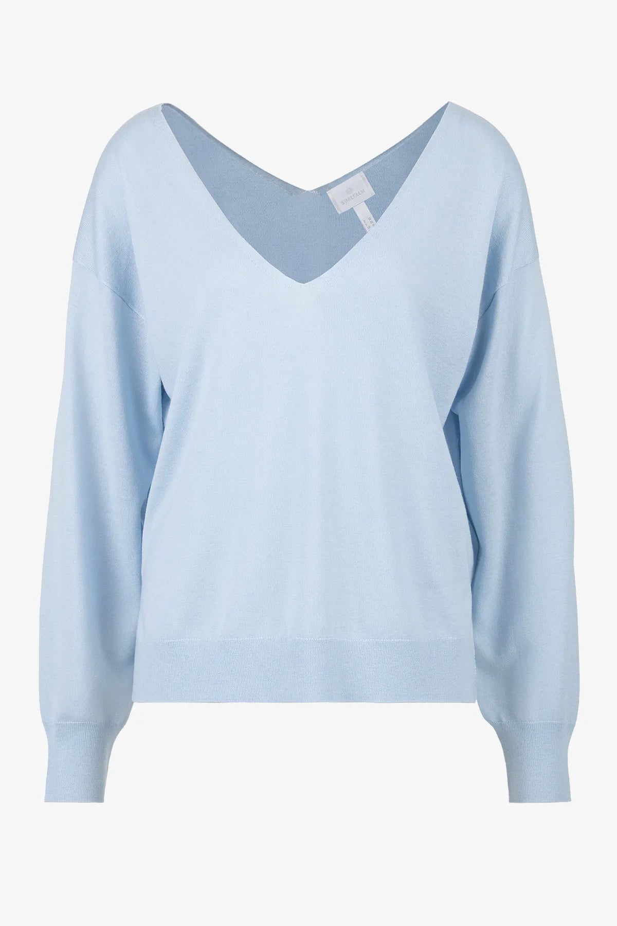 Einfarbiger Merino-Seiden-Kaschmir-Pulli 01