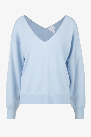 Einfarbiger Merino-Seiden-Kaschmir-Pulli 01