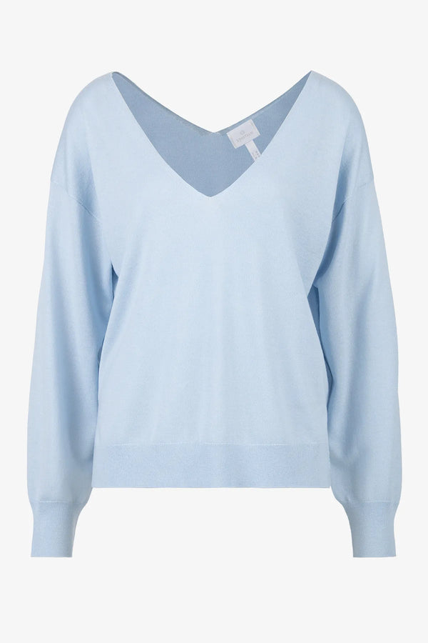 Einfarbiger Merino-Seiden-Kaschmir-Pulli 01