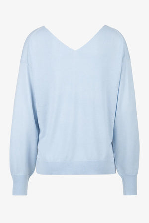Einfarbiger Merino-Seiden-Kaschmir-Pulli 02