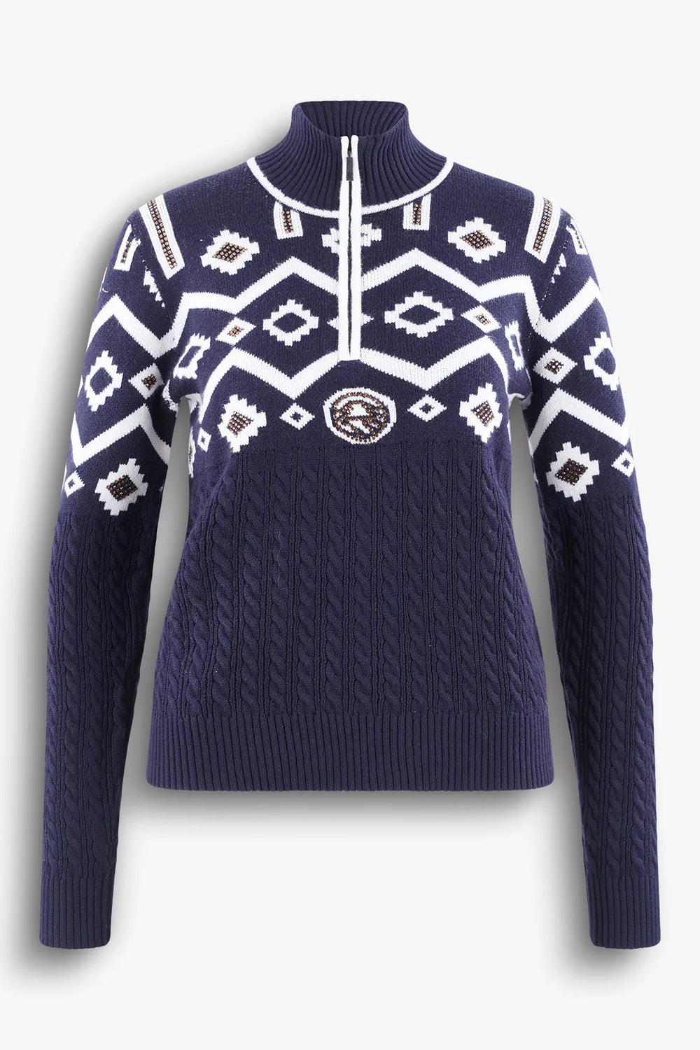 Pullover in Jacquard-Zopfmuster Strick 01