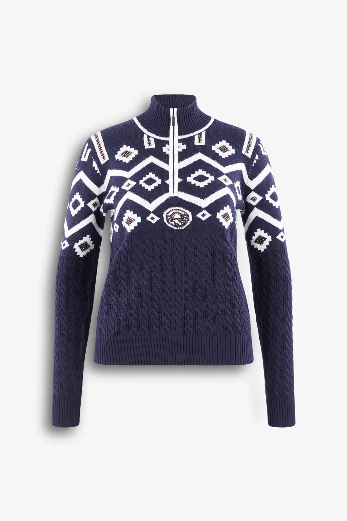 Pullover in Jacquard-Zopfmuster Strick 01
