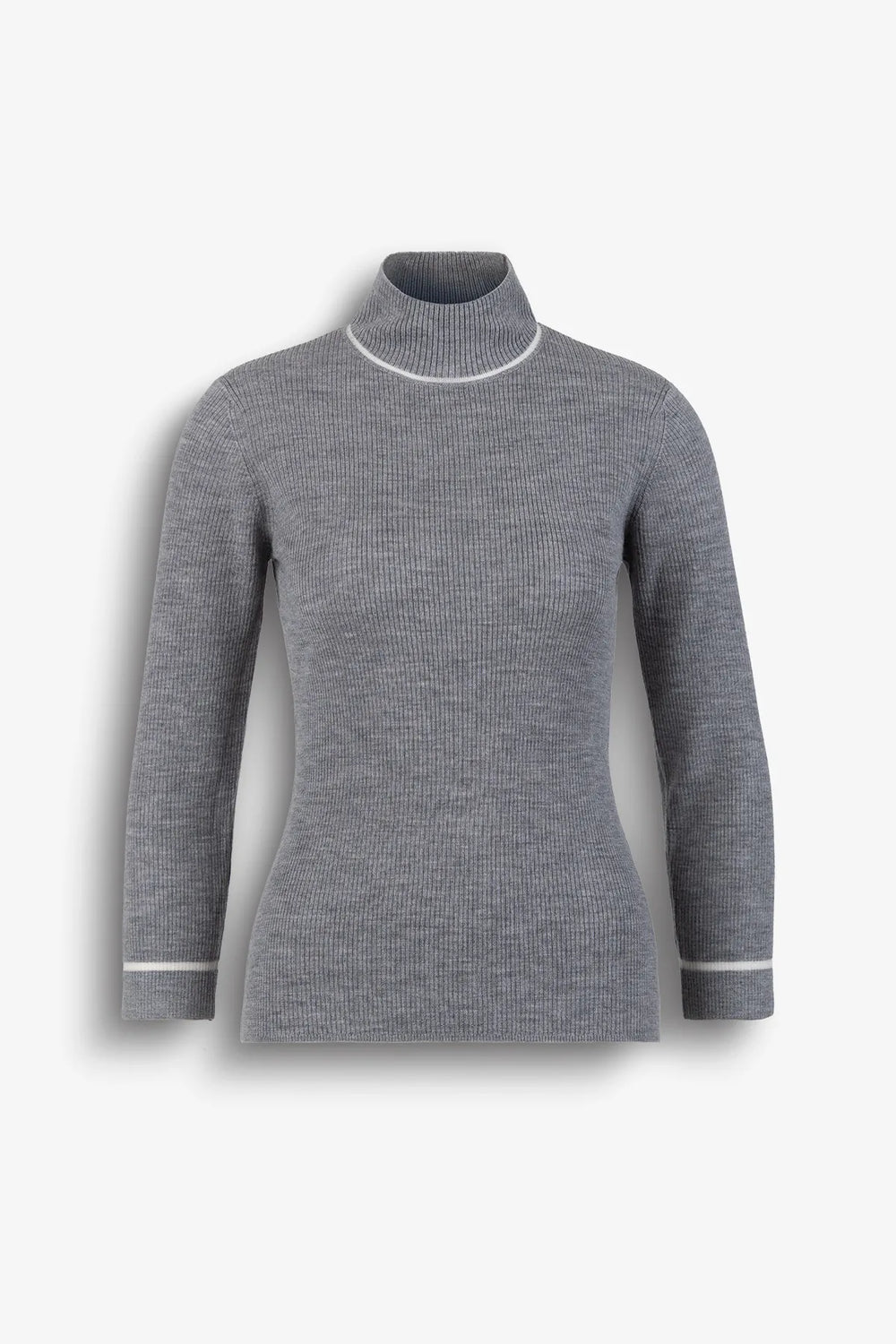 Turtleneck-Pullover in Rippenstrick 01