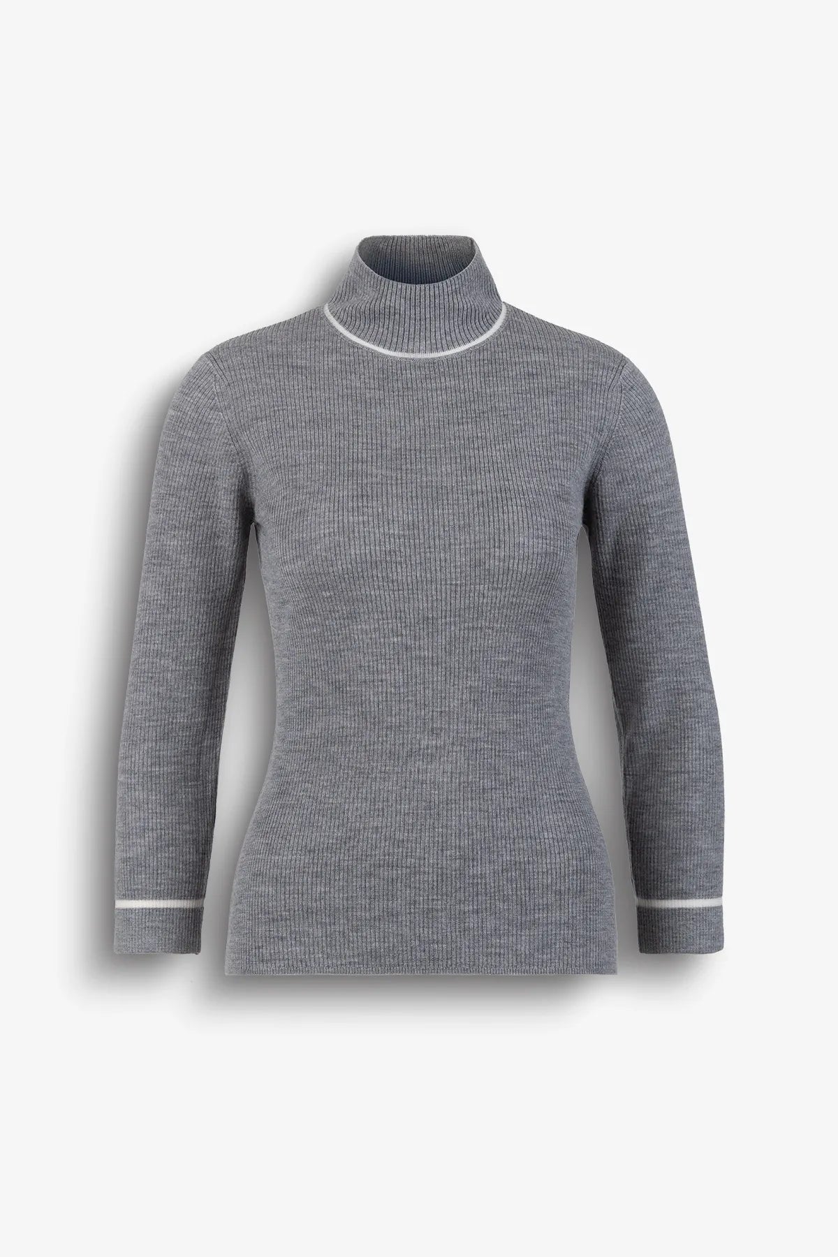 Turtleneck-Pullover in Rippenstrick 01