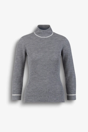 Turtleneck-Pullover in Rippenstrick 01