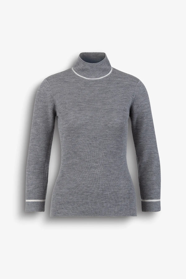 Turtleneck-Pullover in Rippenstrick 01