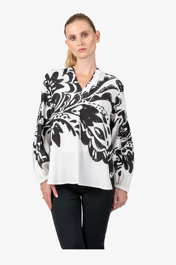 Longbluse mit V-Ausschnitt 05
